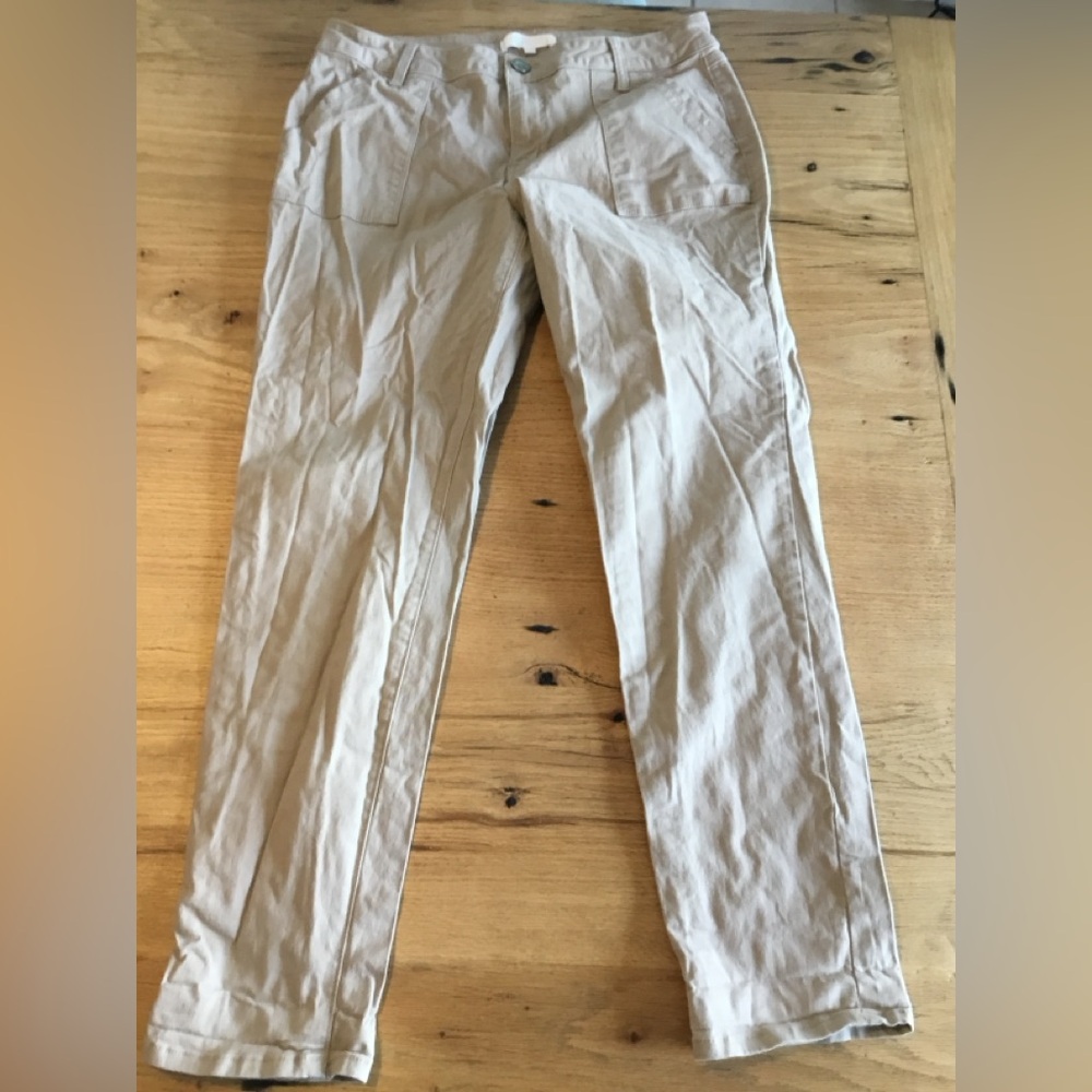 1822 Straight Leg Cotton Denim‎ Jeans Pant Tan Women’s 12 Preloved